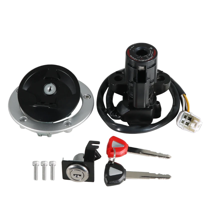 

Ключ зажигания мотоцикла, крышка топливного газа, комплект замка сиденья для Kawasaki ZX1000 Ninja ZX10R 27005-0568 27045-5492 51049-0030 Moto