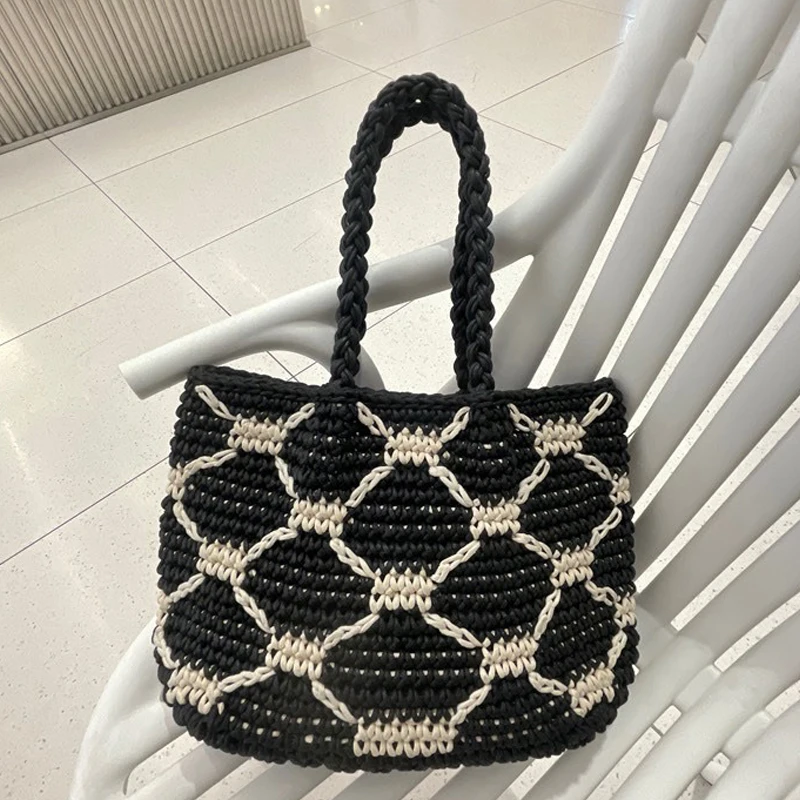 

Плетеные сумки-тоут для женщин, дизайнерские люксовые сумки и клатчи, новинка 2026 года, из полиэстера, с внутренним карманом, на плечо/подмышку