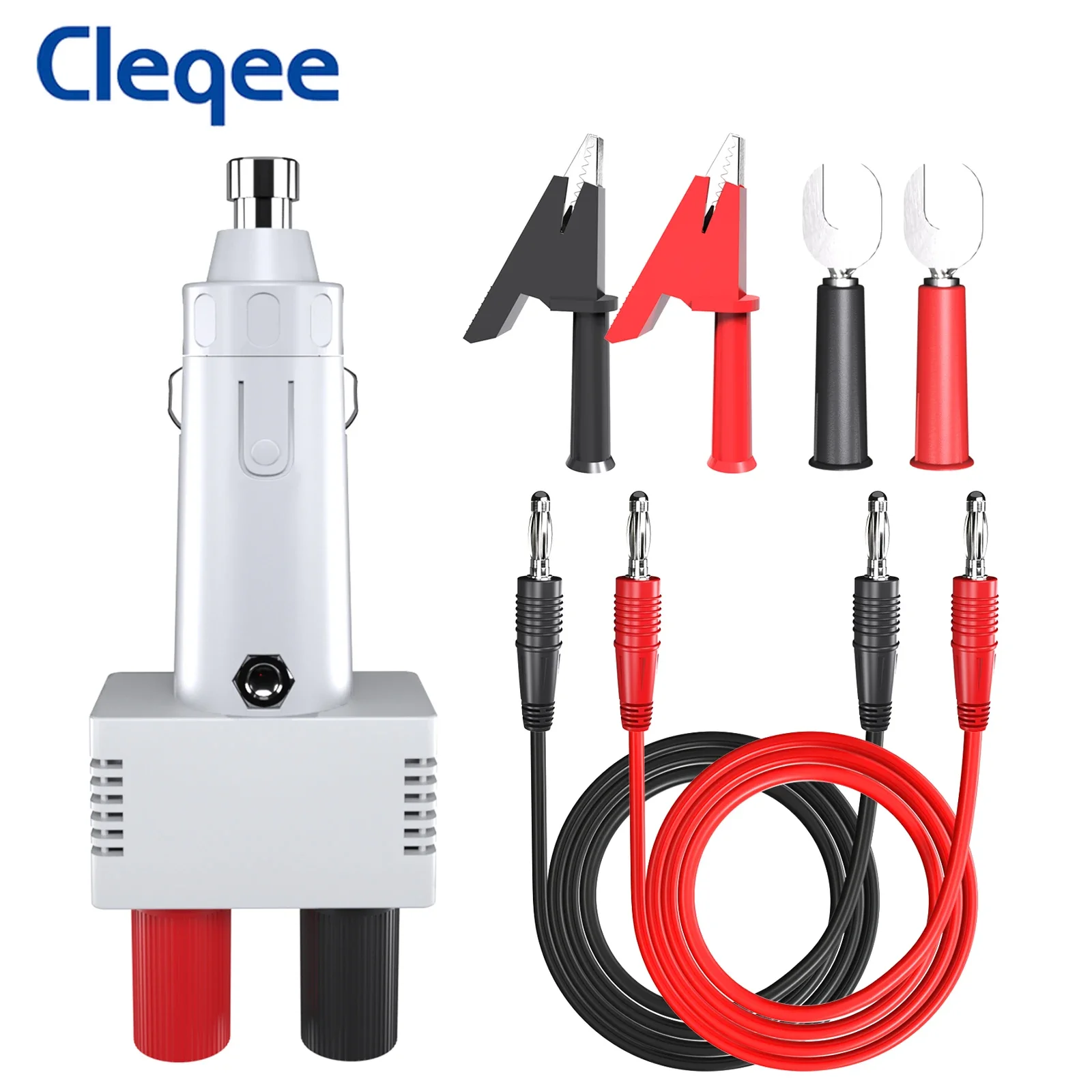 

Cleqee P90025 4mm Banana Plug Test Leads with Alligator Clips Cigarette Lighter Plug to Dual 4mm Female Socket Adapter 12V 10A