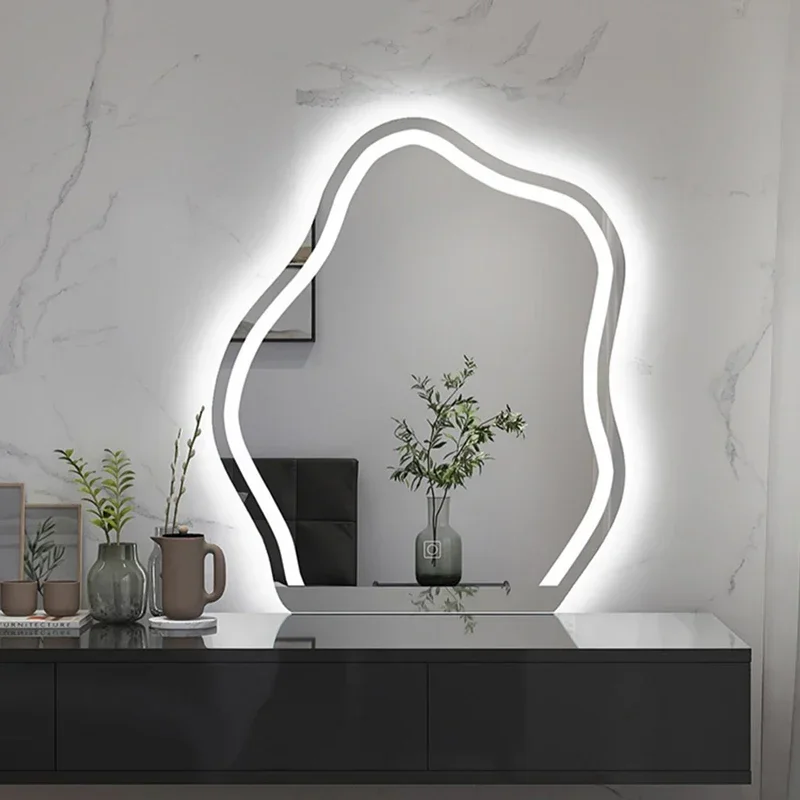 Wall Mirror Irregular LED Bathroom HD Reflection Explosion Proof