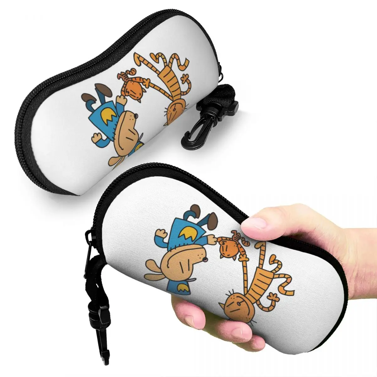 

Dog Man, Lil Petey, And Big Petey Fan Art Shell Glasses Case Portable Sunglasses Box Women Men Soft Eyeglass Bag Pouch