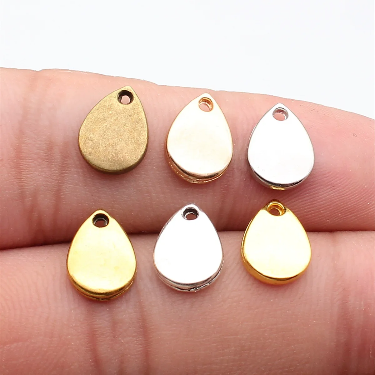 WYSIWYG 40 pièces 11x8mm Pendentif Gouttes D'eau Gouttes Larmes Pendentifs À Breloque Pour La Fabrication De Bijoux Couleur Argent Antique