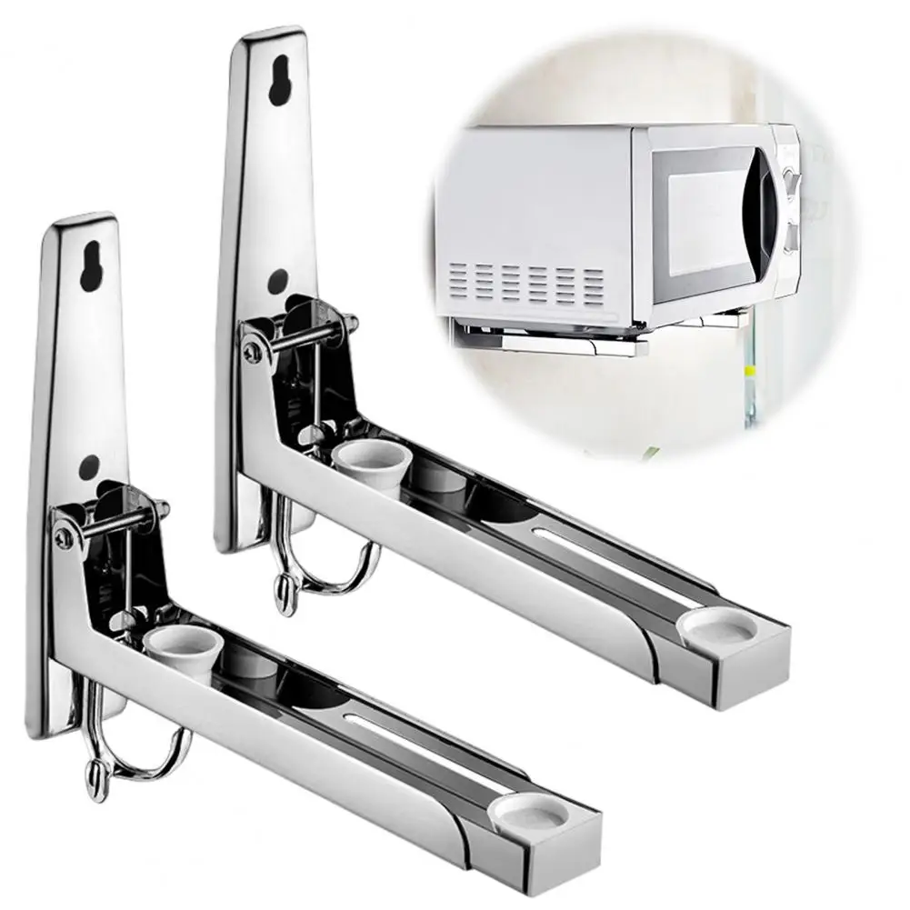 Wall-mounted Storage Rack Wall-mounted Rack Stainless Steel Wall Mounted Microwave Oven Rack with Strong for Electrical