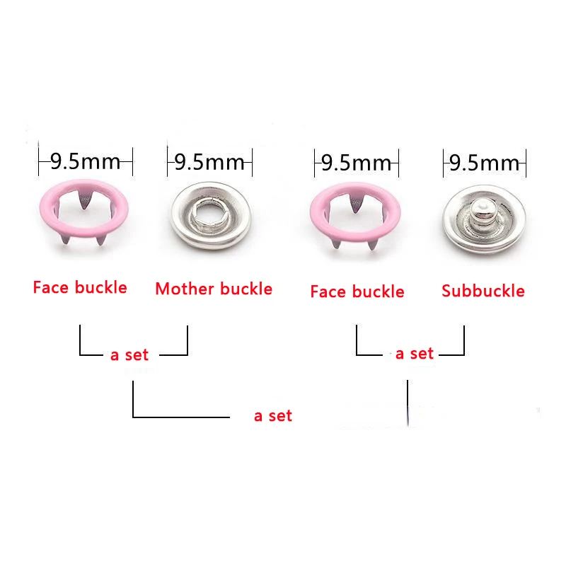 Plier Tool+50/100 Set Metal Sewing Buttons Hollow Solid Five-claw Buckle Metal Snap Buttons For Installing Clothes DIY Craft