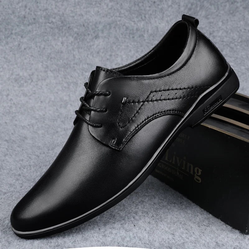 

High End Brand Men's Genuine Leather Shoes Interview Formal Shoes Groom's Wedding Shoes Men's Low Top Shoes Free Delivery