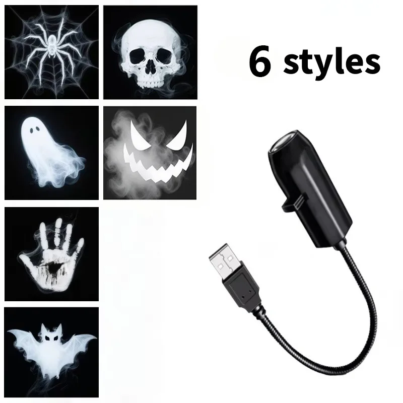 Halloween LED-projector nachtlampjes USB Plug and Play HD LED-projectorlampen voor kamer, plafond, raam, Halloween-decor, wandlamp
