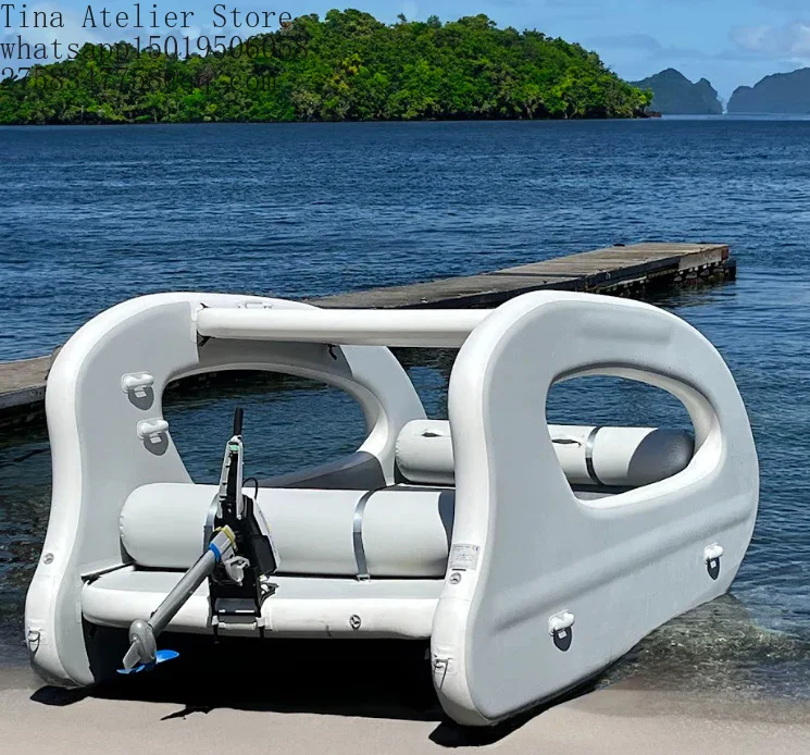Ocean Lake River Use Inflatable Catamaran Inflatable Floating Boat with Electric Motor