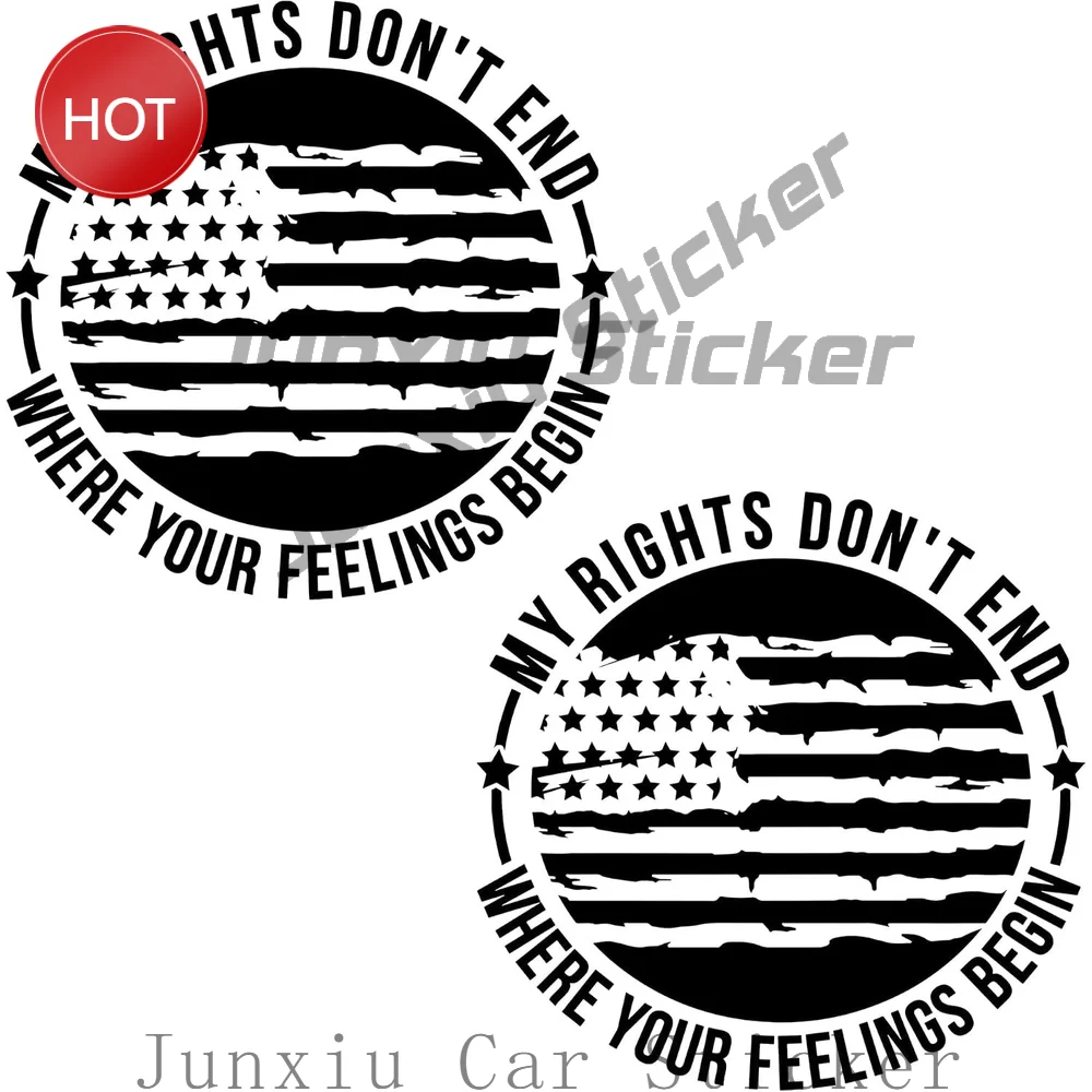 2 Pack My Rights Do Not End Where Your Feelings Begin Weatherproof PVC Vinyl Sticker For Bumper And Travel Case Decal