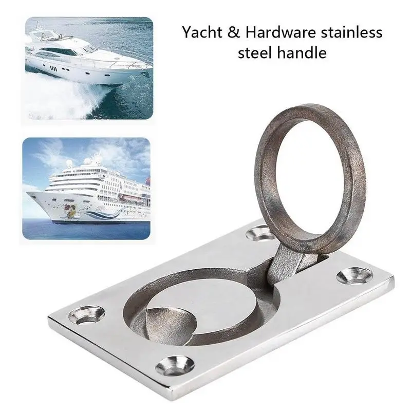 Edelstahl-Ringgriff für Bodenluken – Schranktürgriff zum Heben und Öffnen kleiner Bodenluken für Boote, Marine und Yachten