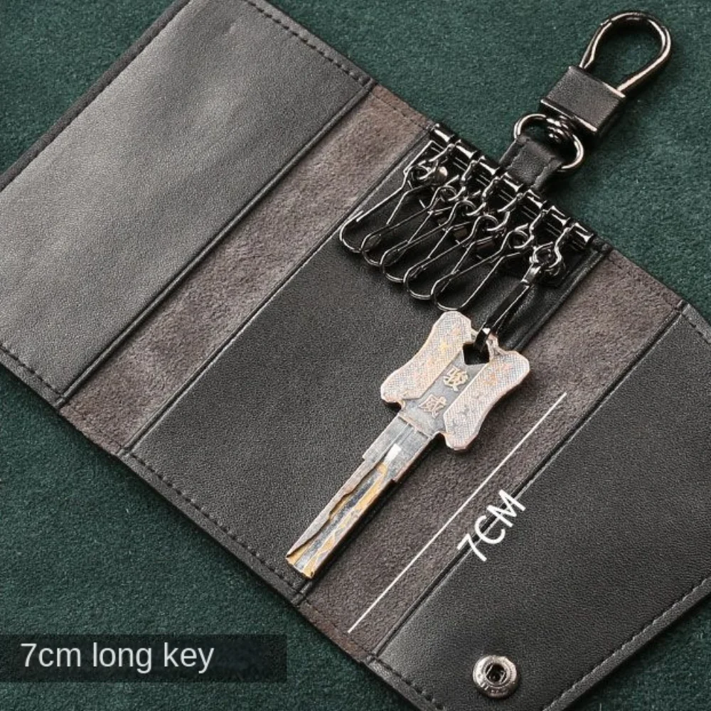Portable 2 in 1 Key Holder Bag PU Leather Waterproof Pull Out Keychain Pouch Mini Storage Bag Leisure Housekeeper Holders Women