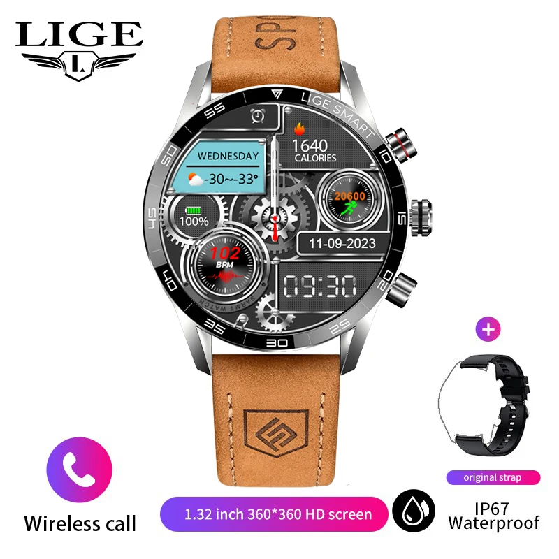 Men's Smartwatch with AMOLED Screen & Bluetooth Connection