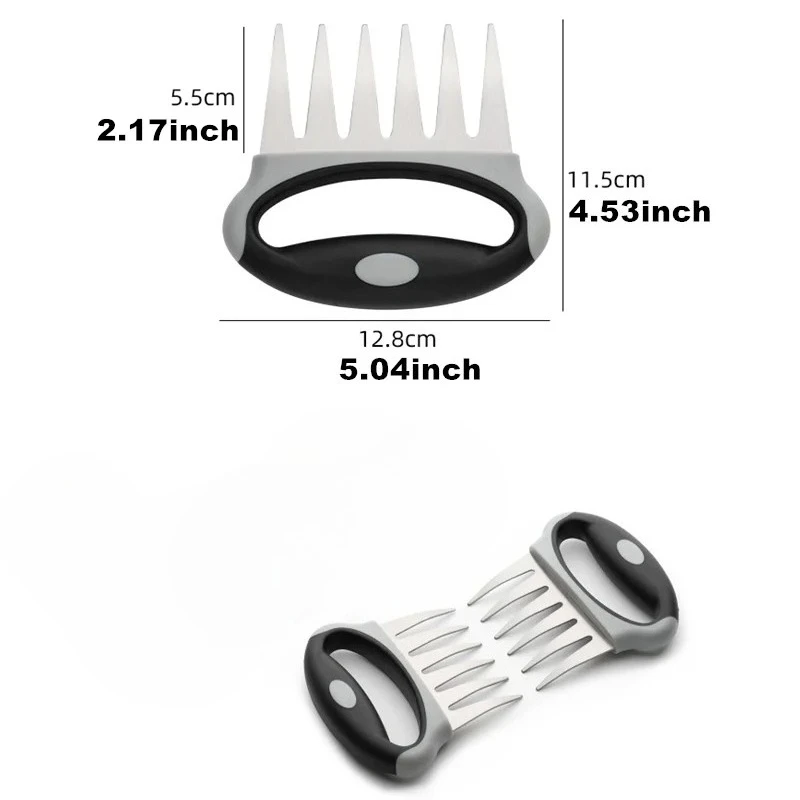 2 Pieces Pulled Pork Claws Barbecue Meat Handler Carving Forks Shredder Stainless Steel Meat BBQ Paws
