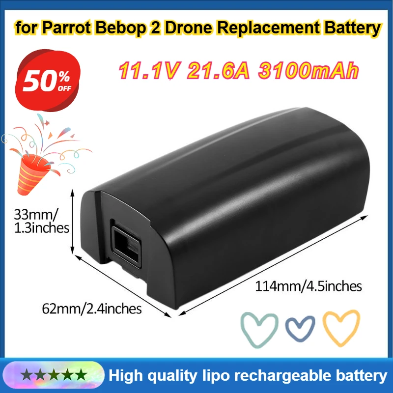 

New 11.1V 21.6A 3100mAh High-capacity Battery for Parrot Bebop 2 Drone