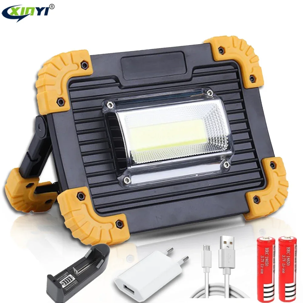 LED COB Work Lamp LED Portable Lantern Waterproof 4-Mode Emergency Portable Spotlight Rechargeable Floodlight for Camping Light