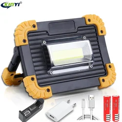 LED COB Work Lamp LED Portable Lantern Waterproof 4-Mode Emergency Portable Spotlight Rechargeable Floodlight for Camping Light