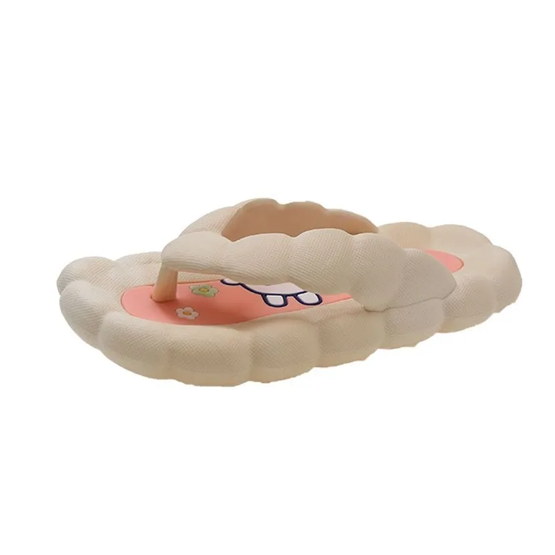 

Women's Bubble Flip Flops Summer Outdoor Wear Thick Platform Cloud Slippers Non-Slip Home Sandals