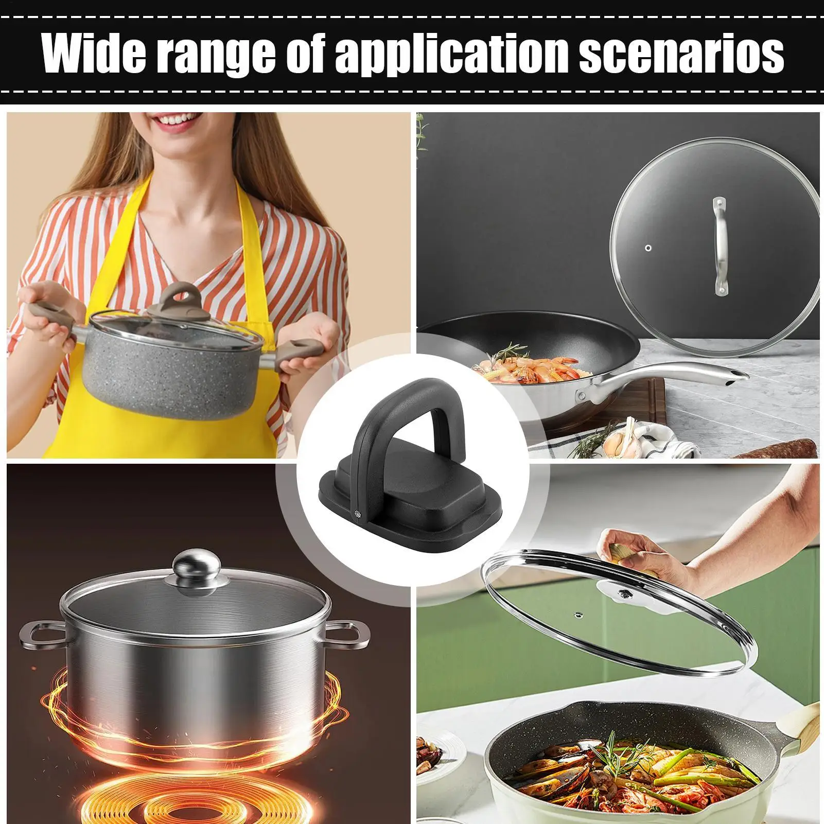 Folding Grip Handle Kitchen Cooking Pot Pan Lids Replacement Knob Lifting Handle Saucepan Lid Universal Handle for Saucepan
