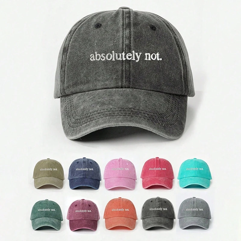 „Absolut nicht“ Stickerei-Baseballkappe, Outdoor-Mode-Accessoire, Hut, verstellbar, leicht, Unisex, als Geschenk ﻿