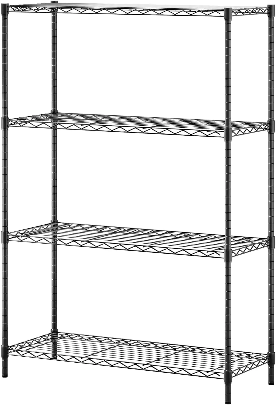

4-Tier Heavy-Duty Wire Storage Shelves, 36x14x54 Black, Adjustable Racks, Holds 1000 lbs, No-Tool Assembly for Home & Garage