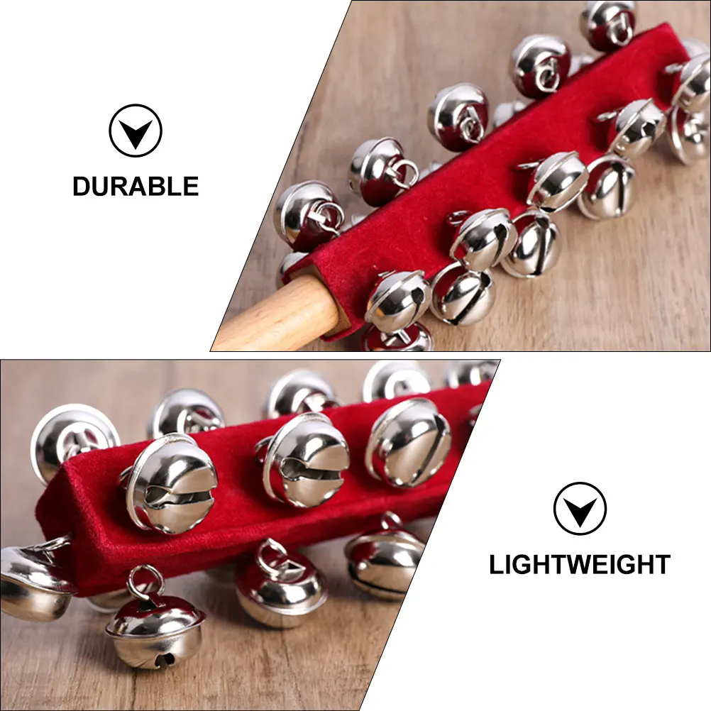 

2 Pcs Hand Bell Kids Toys Baby Rattles Bracelet Red Wooden Children's Musical Instrument