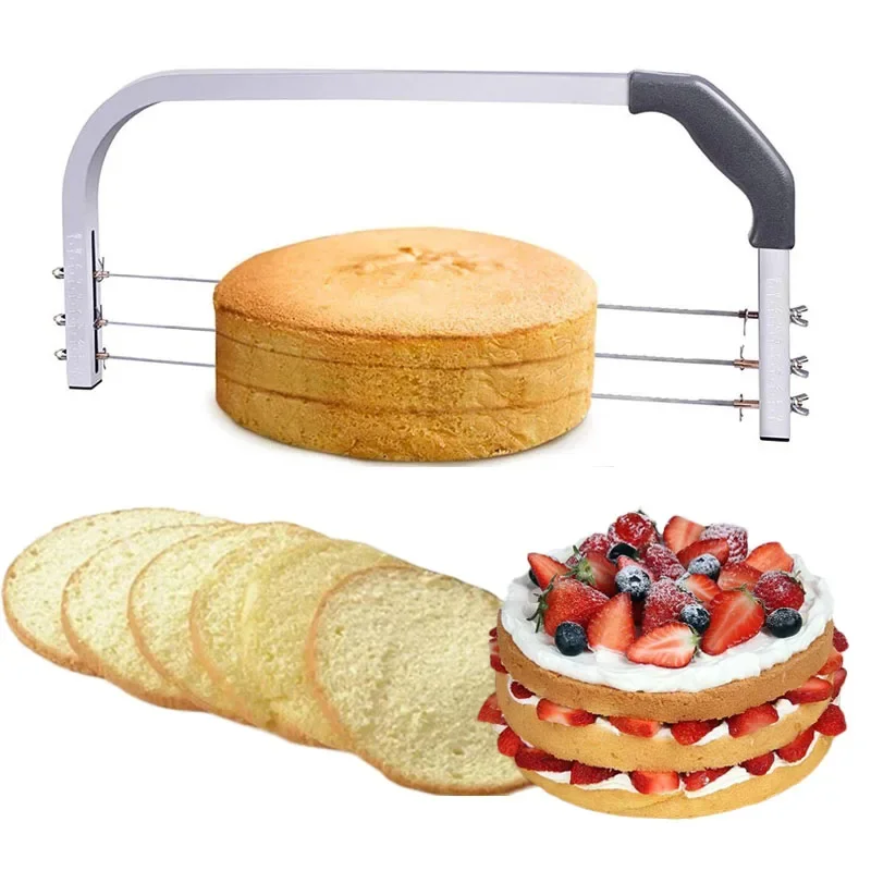 Adjustable Cake Leveler Stainless Steel Cake Cut Slicer 3Blades Cut Saw DIY Butter Bread Divider Pastry Knife Baking Accessories