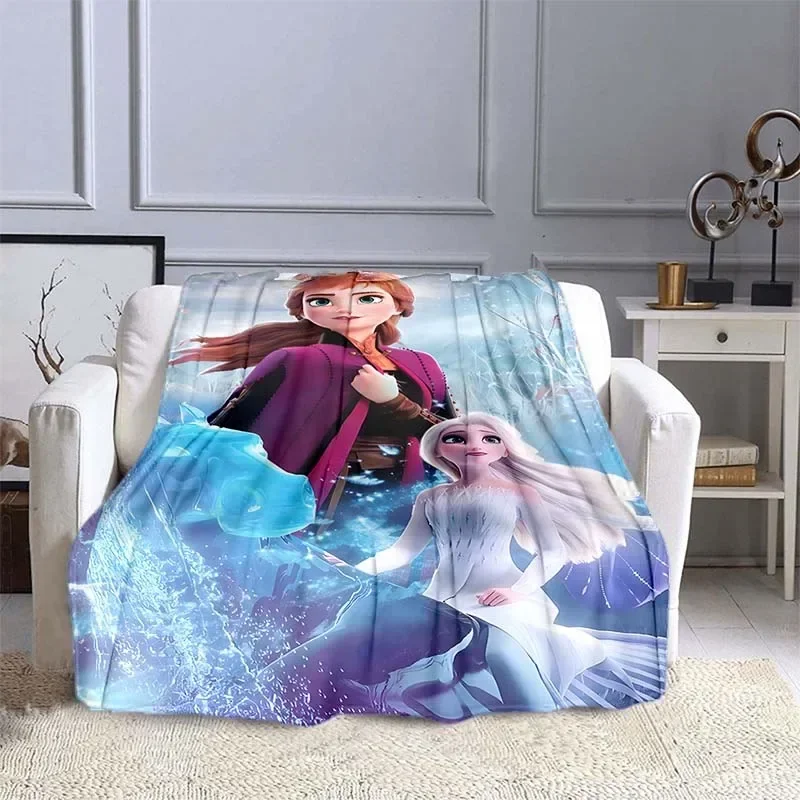 Disney Frozen Princess Blanket for Sofa Girls King Size Cute Soft Flannel Throw Fluffy Bed Blanket New Born Winter Blanket Gift