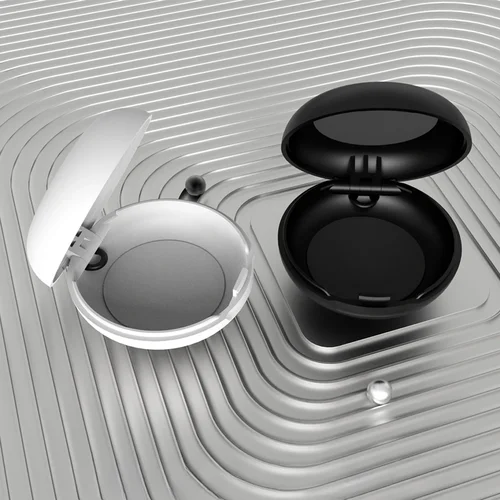 Caja redonda insonorizada para tapones para los oídos, Mini caja de almacenamiento portátil de plástico para tapones para los oídos para dormir, organizador de pendientes y joyería artesanal