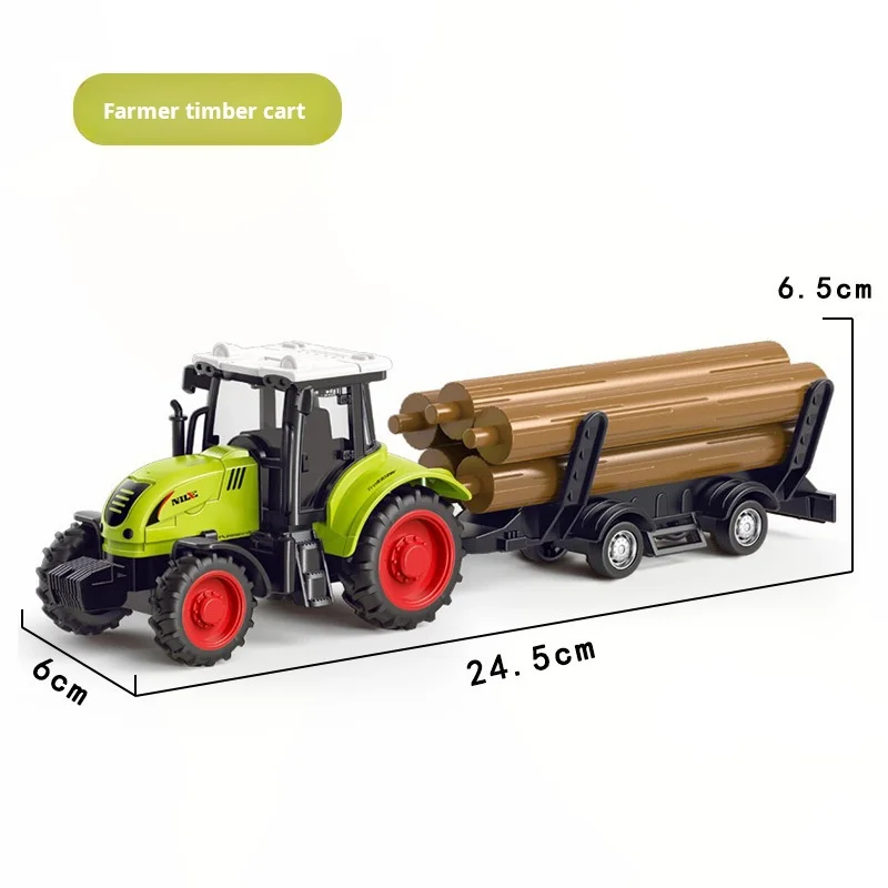 Simulazione Auto del contadino Tosaerba Trattore Tirare indietro Giocattoli per bambini Veicolo inerziale Ingegneria Escavatore Modello ToyBoy Regalo di compleanno