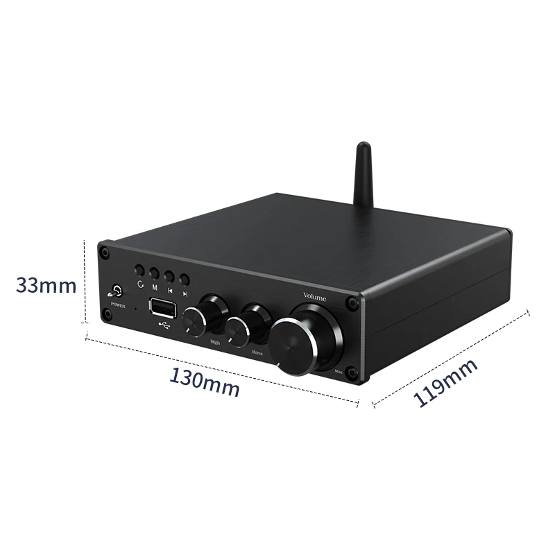 Bluetooth 5.0 USB Infineon MA12070 80W * 2 Lớp D Khuếch Đại Âm Thanh Bass Treble Âm Thanh Stereo Loa HiFi Amp