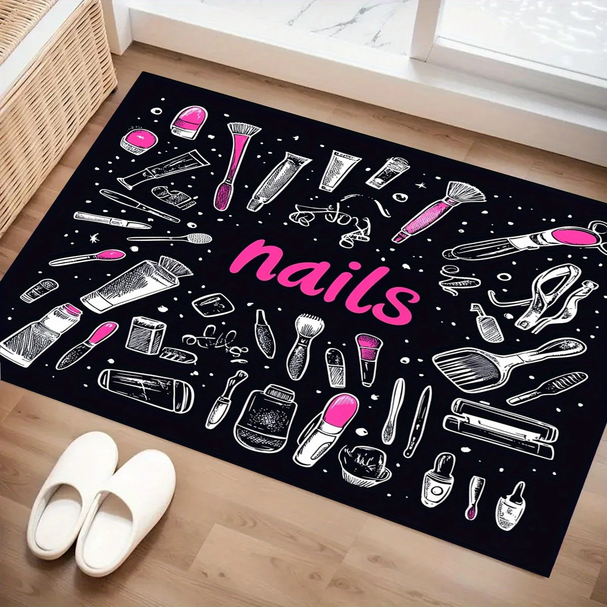 1pc Polyester Door Mat - Lightweight, Fade-Resistant, Moisture-Proof - Machine-Made Rectangular Rug, Suitable for Entrance, Be