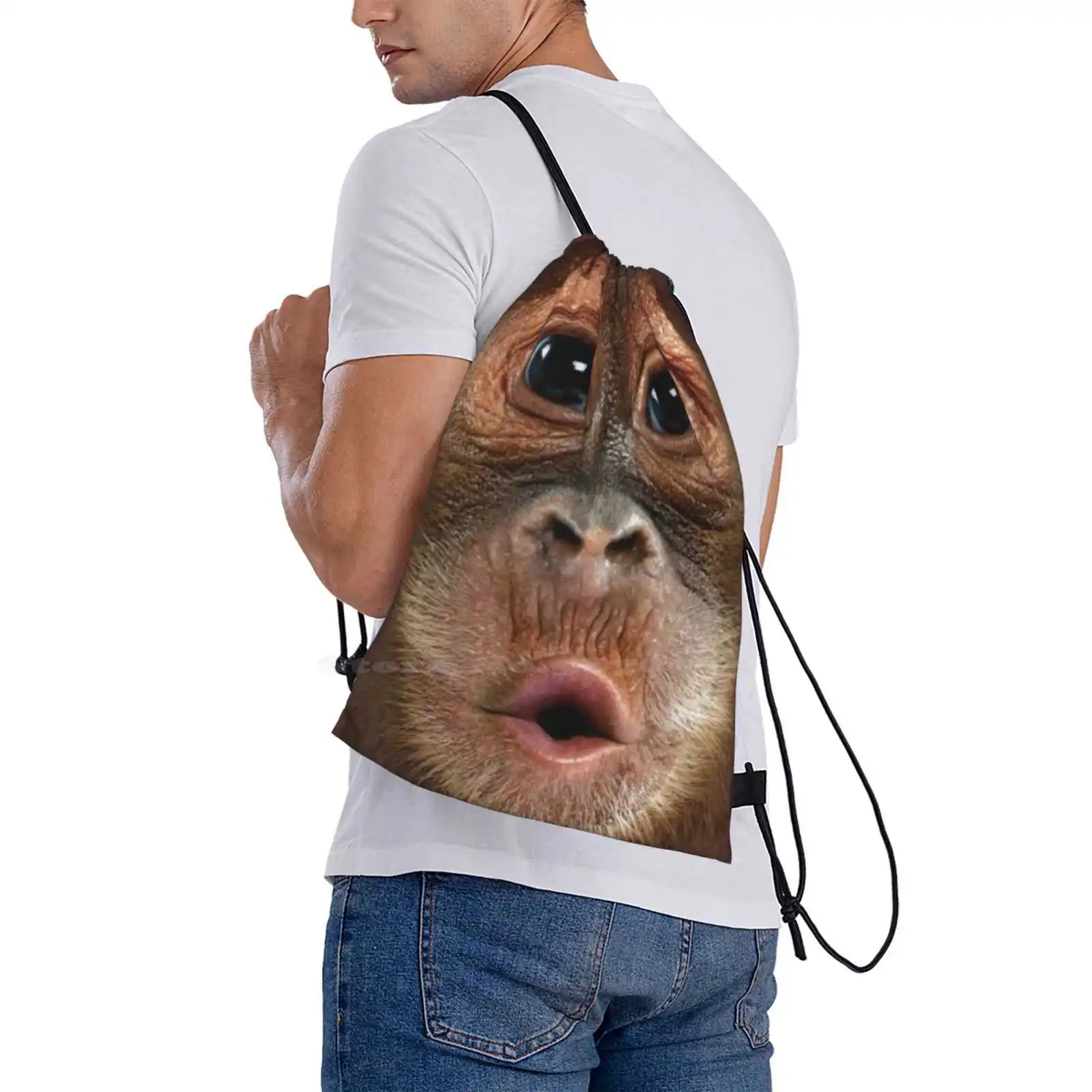 Big Face Baby Orangutan Monkey Hot Sale Schoolbag Backpack Fashion Bags Face Baby Orangutan Monkey Forest Hyper Realistic