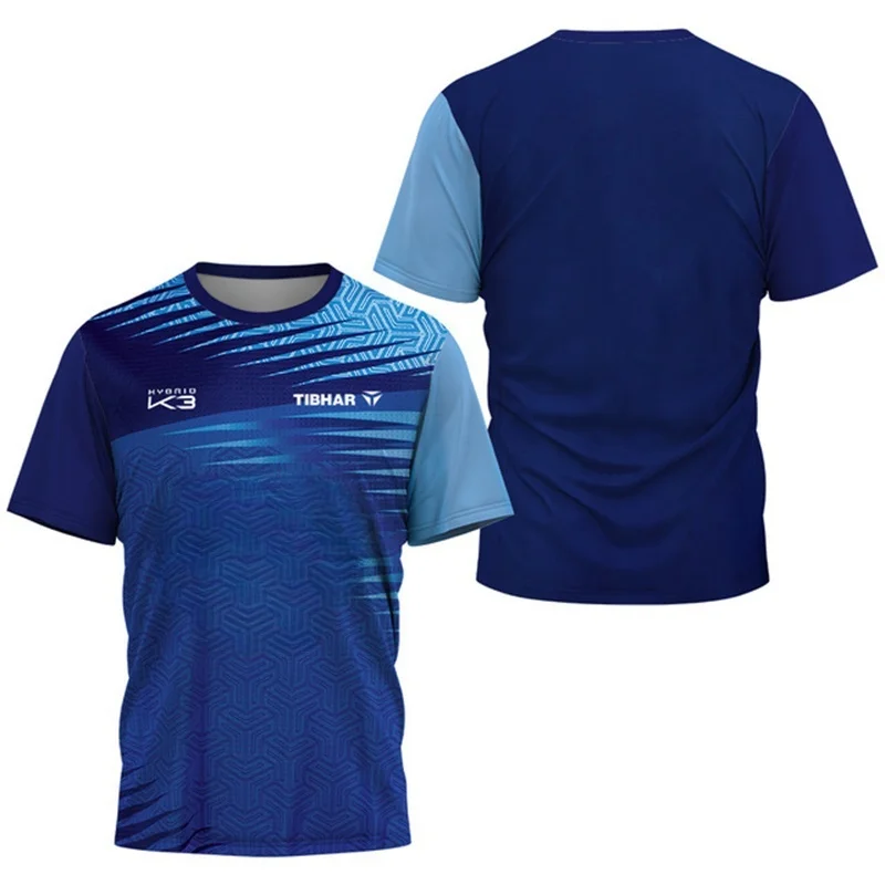 2024 Singapore Felix Lebrun League T-Shirt Men's Table Tennis T-Shirt Quick Drying Breathable Short Sleeve Men's Tennis T-Shirt