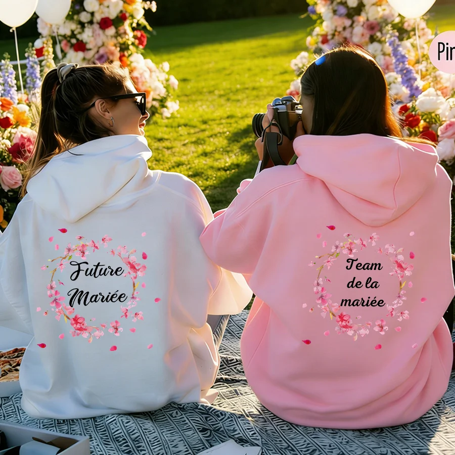 

Толстовка с капюшоном на молнии для французских девушек Team Bride — идеально подходит для девичника, женские толстовки с капюшоном Single Farewell EVJF