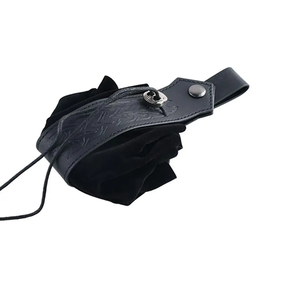 

Steampunk Faux Leather Medieval Belt Bag PU Drawstring Nordic Portable Coin Purse Portable Waterproof Drawstring Pouch Cosplay