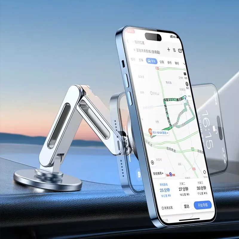 Magnetic Car Phone Holder Stand Magnet Car Mount GPS Smartphone Mobile Support In Car Bracket for Macsafe iPhone16 Pro Samsung
