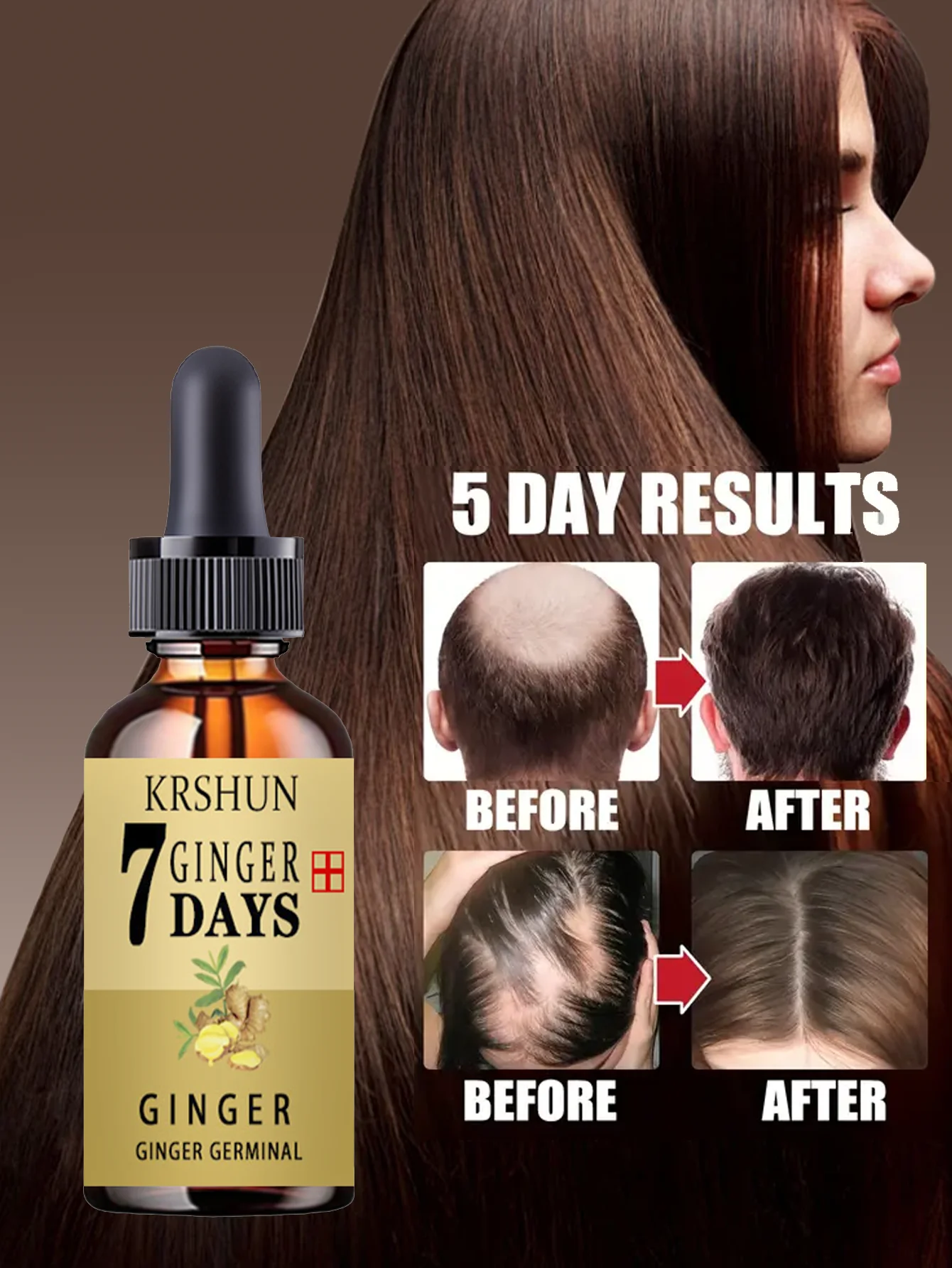 7DAYS Ginger Hair Growth Nutrient Solution Hair Loss Treatment Essential Oil Hair Care Essential Oil Men's Hair Conditioner