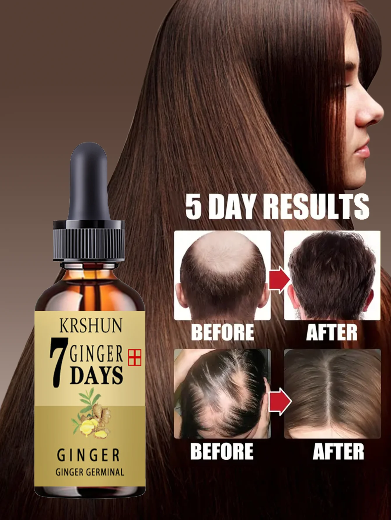 7 day Ginger Hair Growth Nutrient Solution Hair Loss Treatment Hair Protection Essential Oil for Men Women Conditioner hair