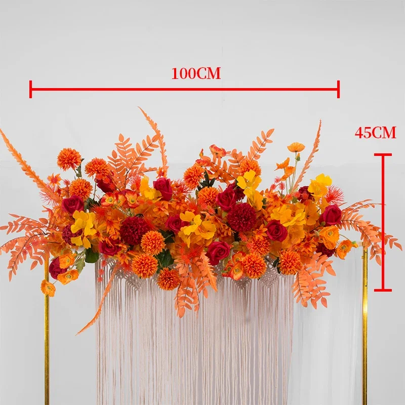 50/100cm Artificial Flower Row Arrangement Wedding Arch Decoration Flower Runner Party Scene Decor Road Leading Floral Wall image 3