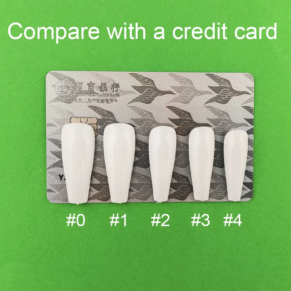 B14 Weiße Farbe, künstliche Nagelspitzen, Einzelgröße, 100 Stück, lange Ballerina-Sarg-Nachfüllung, künstliche Nagelpackung, Größe 0 bis 9, erhältlich
