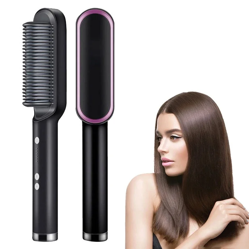 Electric Hair Straightener Brush Professional Fashion Fast Heating Ceramic Hair Straightener Suitable For Different Hairstyles