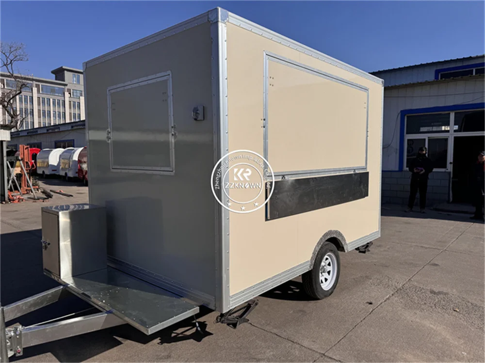 Carrello per hot dog all'aperto Rimorchio per alimenti mobile Snack di strada Chiosco per caffè Carrello per alimenti commerciale Cucina mobile Completamente attrezzata