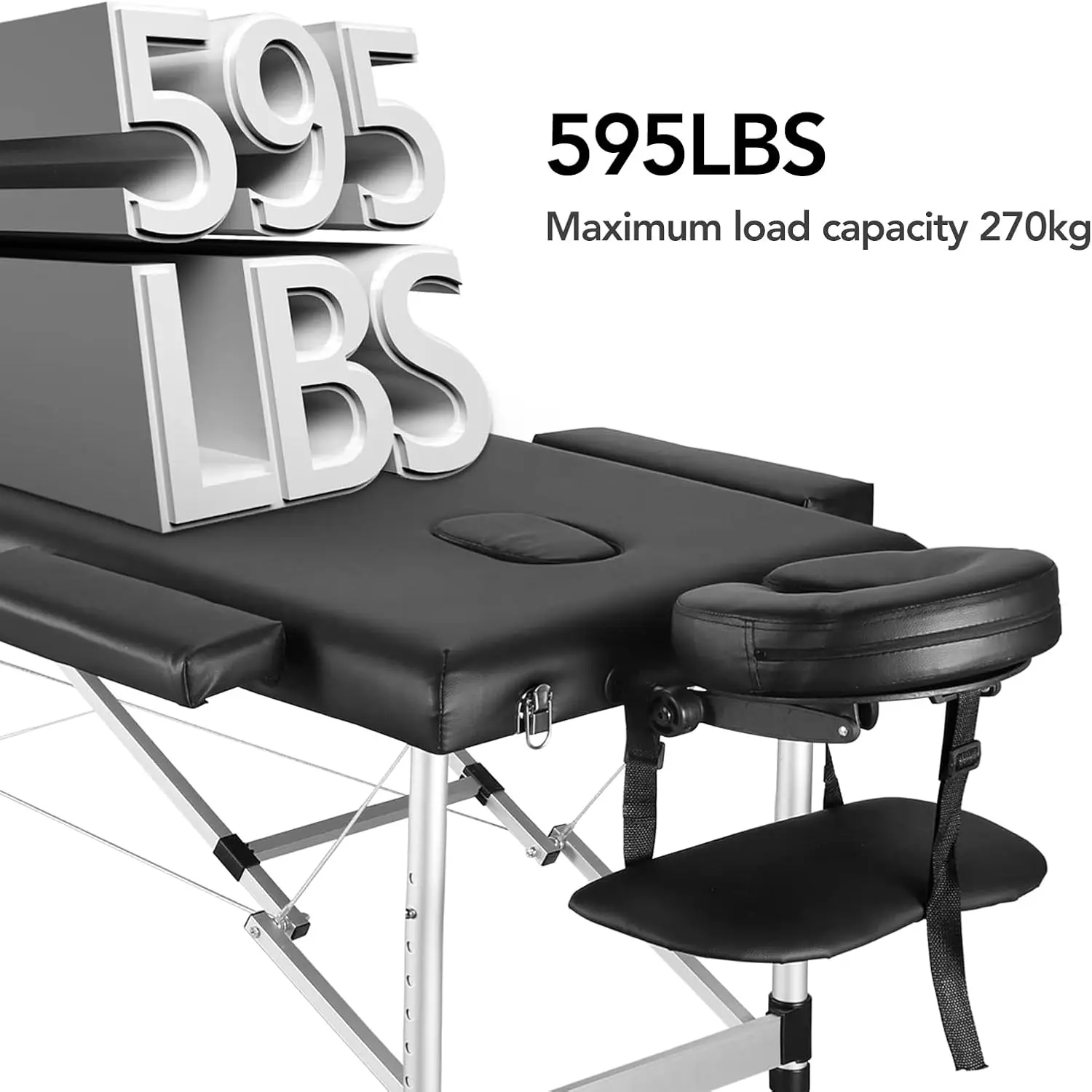 Draagbare Massagetafel Professioneel Massagebed 3 Keer 82 Inch In Hoogte Verstelbaar Voor Spa Salon Lash Tattoo Met Aluminium Poten