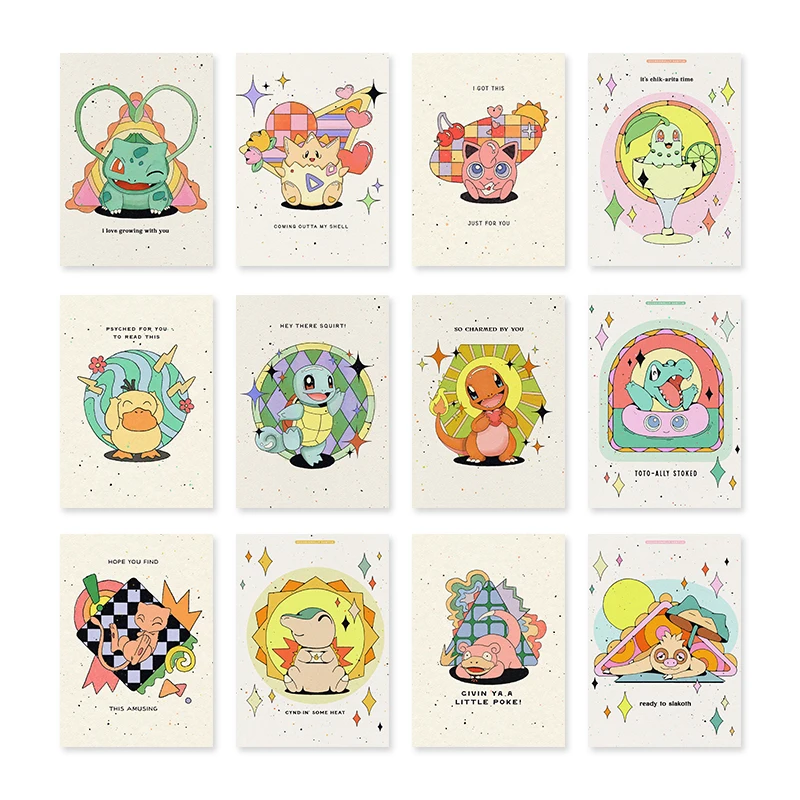 Anime Video Game Figure Pokemon Canvas Painting Comic Poster Bulbasaur Charizard Pikachu Mural Pictures Children Home Wall De