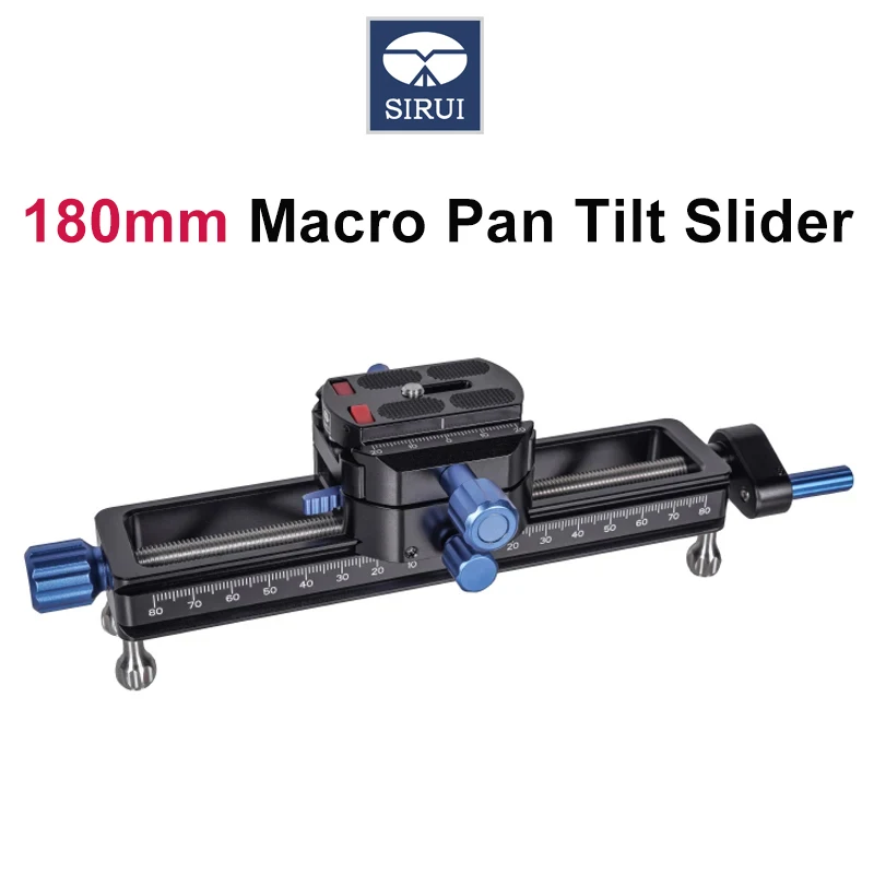 SIRUI MS18 MS-18 18CM Macro Focusing Rail Camera Slider With 360° Rotating Clamp Bearing 10kg Cameras Telephoto Lens Rail Slider