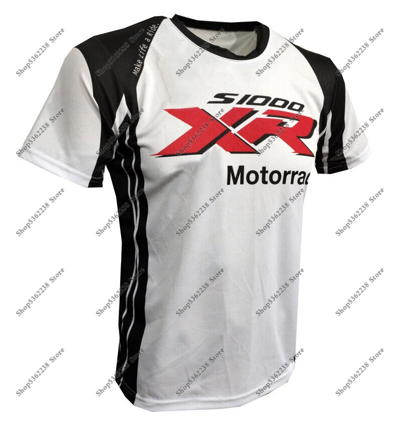 For BMW Motorrad S1000 XR T-shirt Motorsport Motorcycle ADVENTURE Motos Travel Riding Quick Dry Summer Men's Breathable White