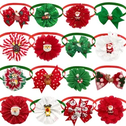 50/100pcs Christmas Pet Products Dog Bow Ties Snowman Style Pet Cat Dog Puppy Bowtie Holiday Party Pet Supplies Dog Accessories