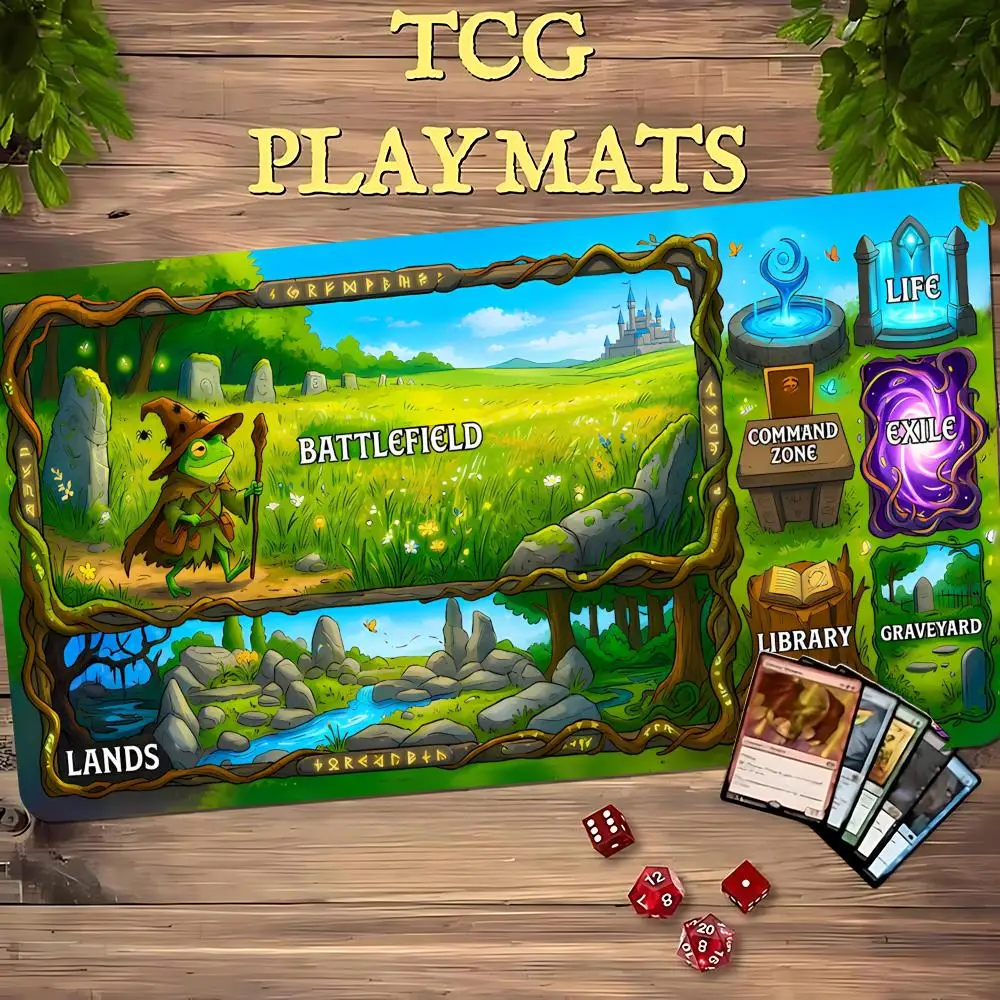 Magic Card Playmat TCG Playmat Spring Farm Zone Non-Slip Stitched Edge Tabletop Gaming Mats Tapete Magic Card Pad