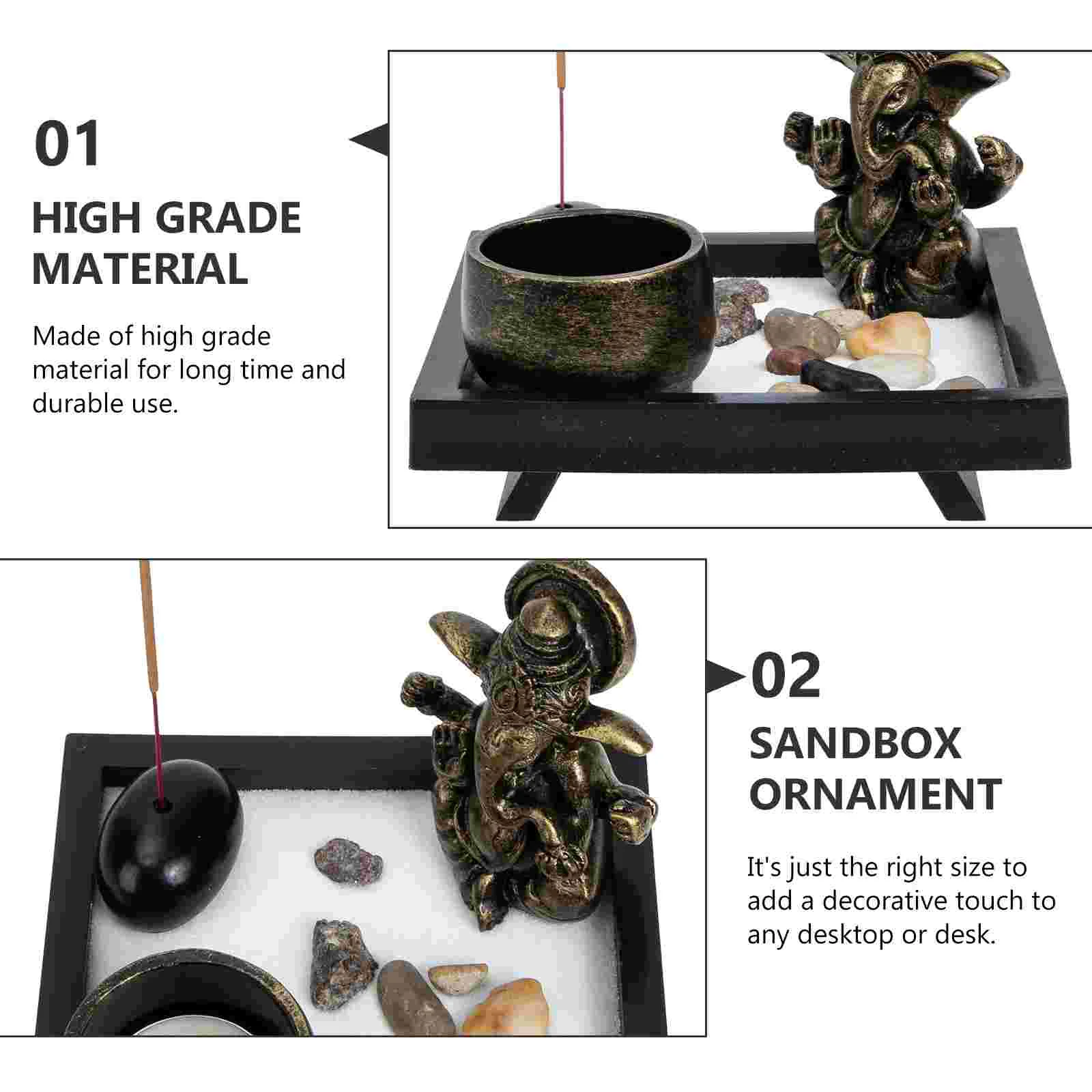 Rocks Desktop Sandbox Zen Table Ornament Office Decor Microlandscape Mini Upholstery Trim