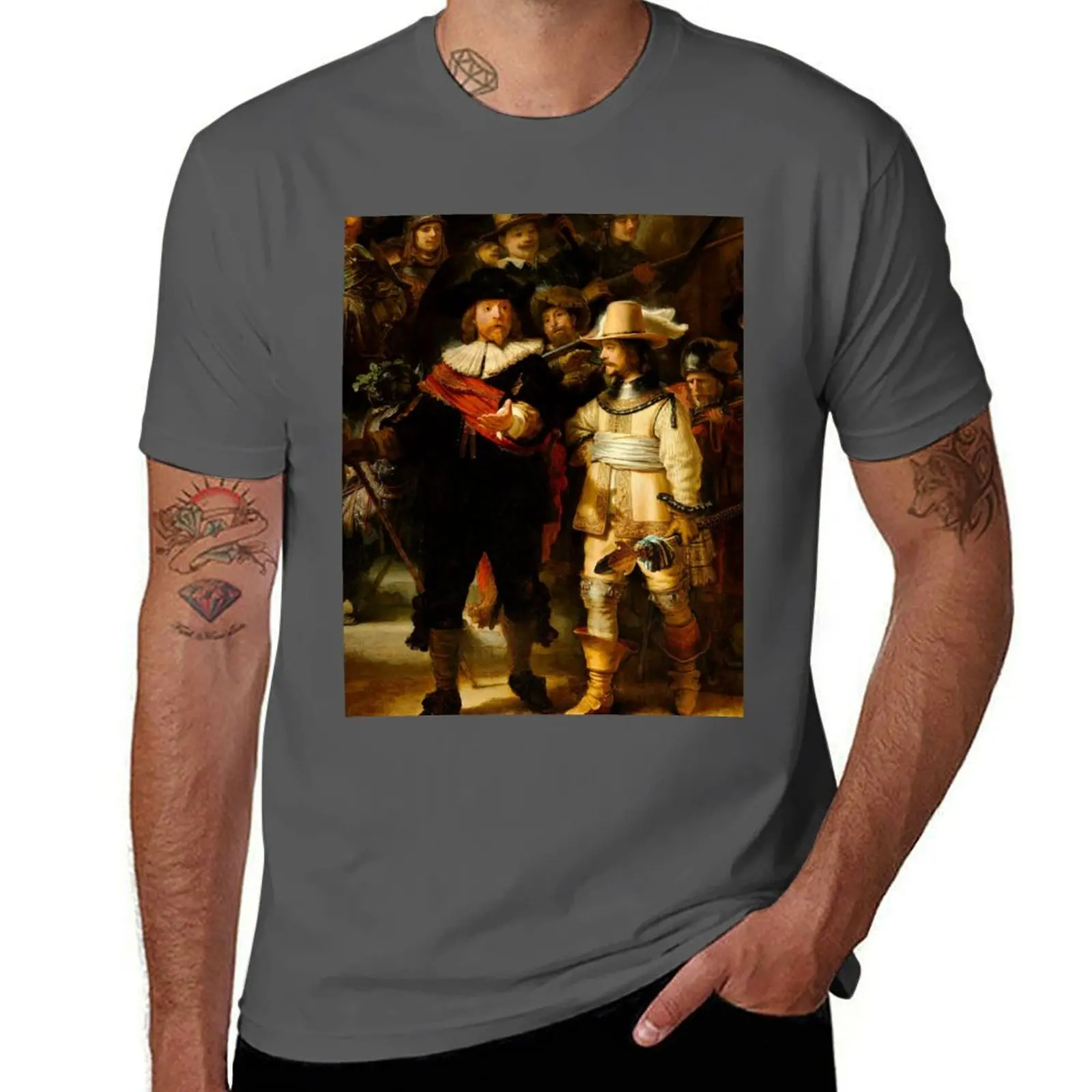 The Night Watch by Rembrandt van Rijn T-Shirt anime tshirt man t shirt cotton T-Shirt
