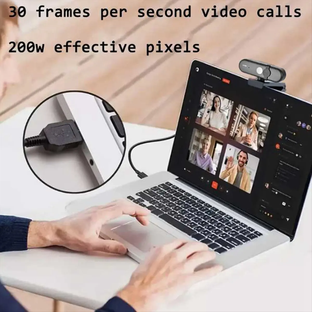 

Stable- 1080P HD Webcam with Noise Canceling Microphone and 360° Rotation for Meetings Streaming Online Classes